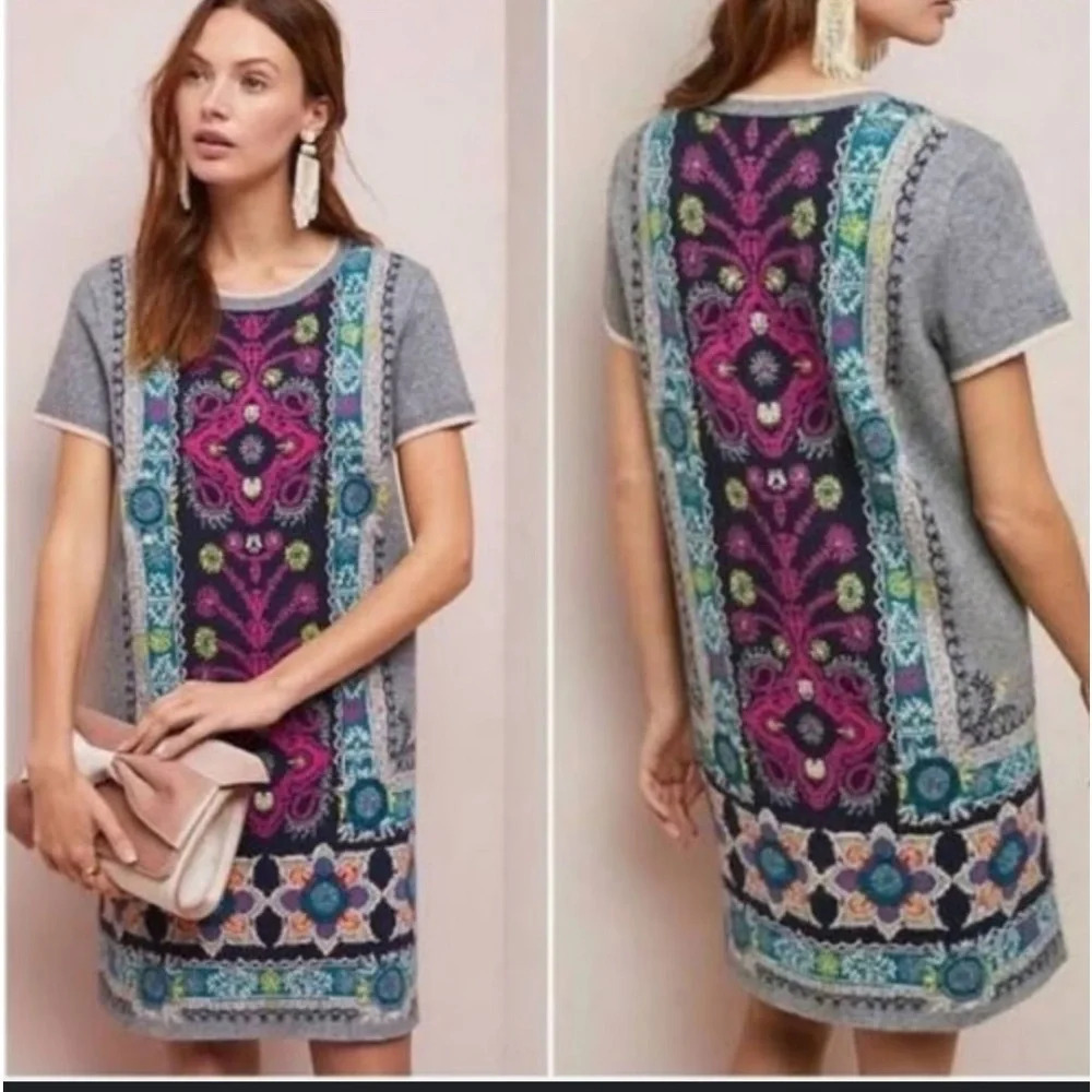 Anthropologie Akemi + Kin Kaleidoscope Multicolor Soft Knit Mini Dress Size XS